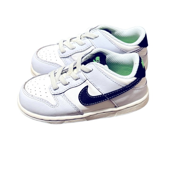 NIKE Toddler Dunk Low TD Grey Green Strike Sneakers Size 7C Unisex - Picture 4 of 10